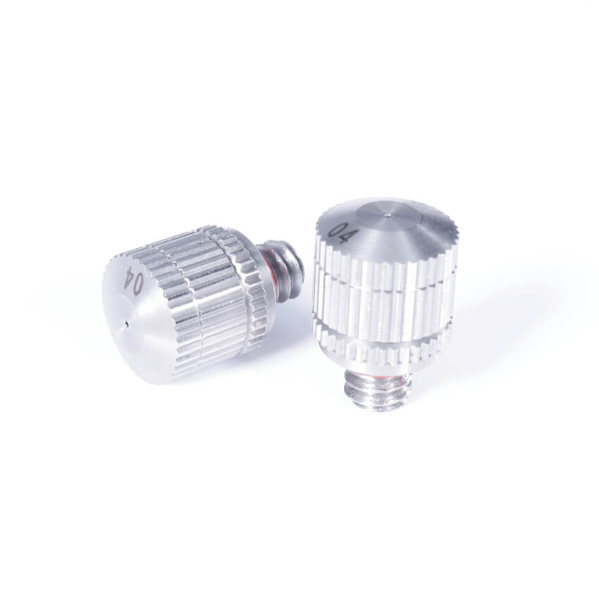 low pressure water misting nozzle 0.016in (0.4mm) orifice 1/4 thread atomizer nozzles