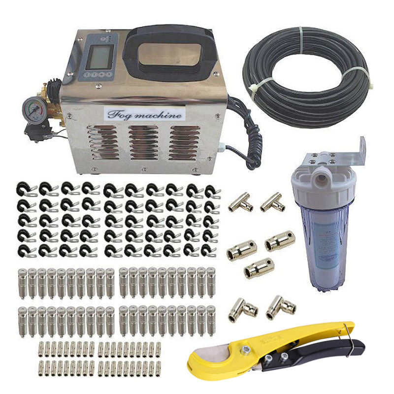 High pressure fog misting system kits plastic hose tube water atomizing liquid fogging set