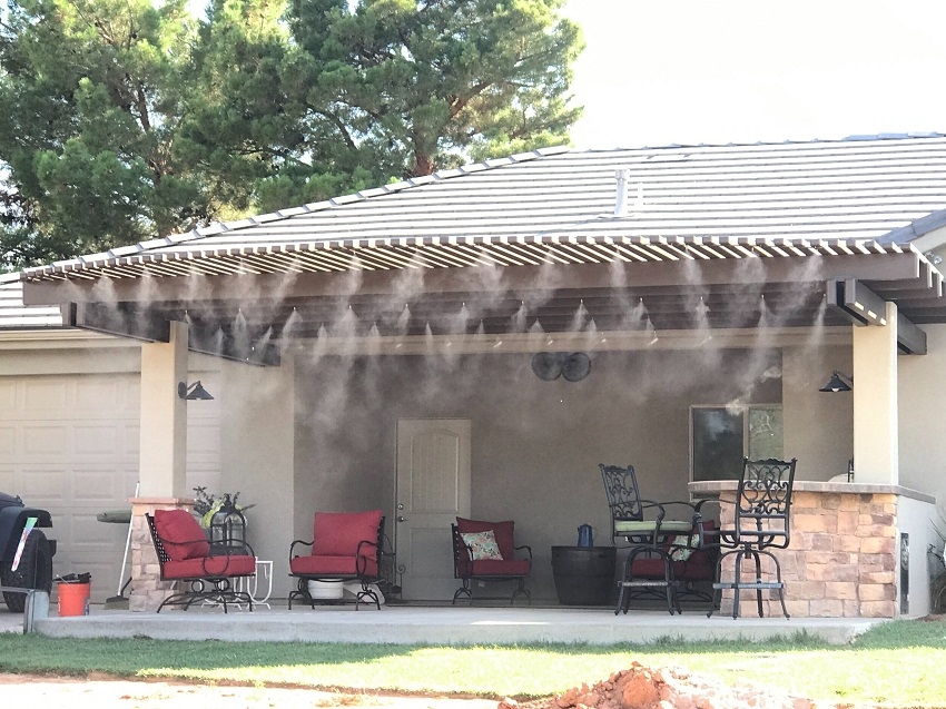 how far apart should misting nozzles be