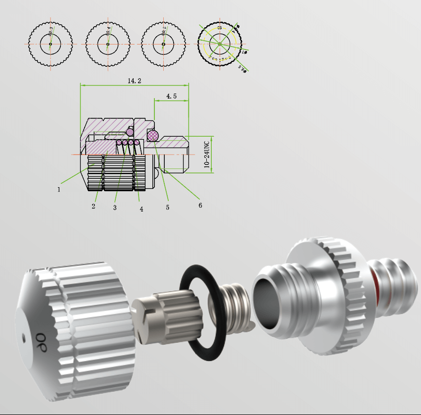 12/24 unc mist head nozzle